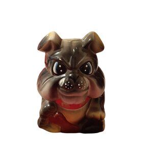 Vintage Chalkware Bulldog Bank